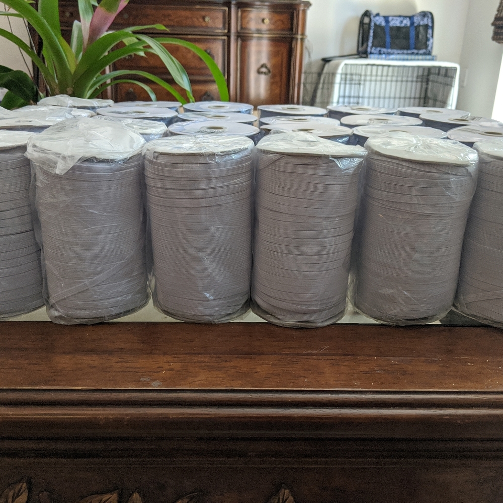 200 yds, 1/4" ELASTIC, WHITE,  for Mask Making